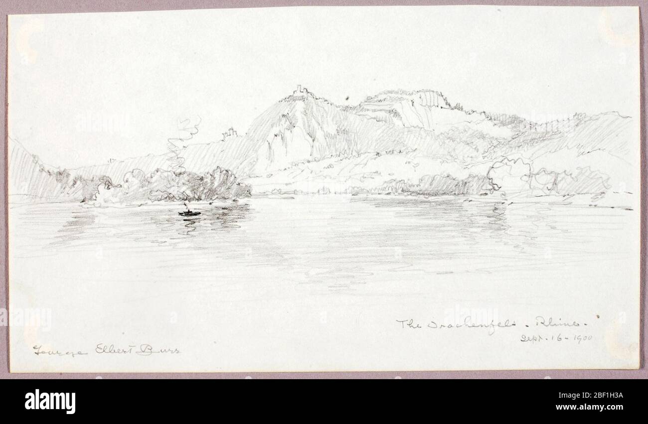 Le Drachenfels Rhin. Banque D'Images