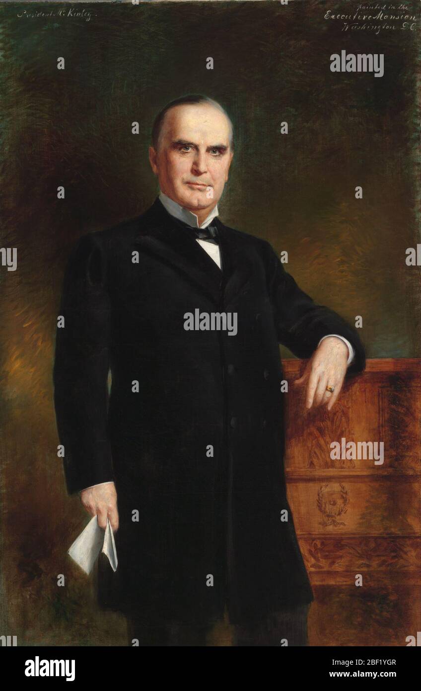 William McKinley. Vingt-cinquième président 1897–1901Like autres présidents élus à l’époque de la guerre civile, William McKinley a servi dans l’armée de l’Union, où il est passé de privé à majeur. Il est ensuite passé du représentant américain au gouverneur de l'Ohio, et enfin, au président. Banque D'Images
