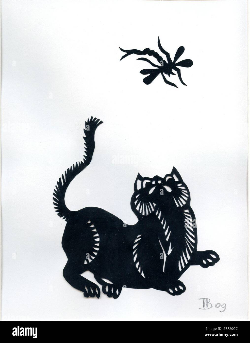 Découpe du papier à la volée et au chat. Banque D'Images