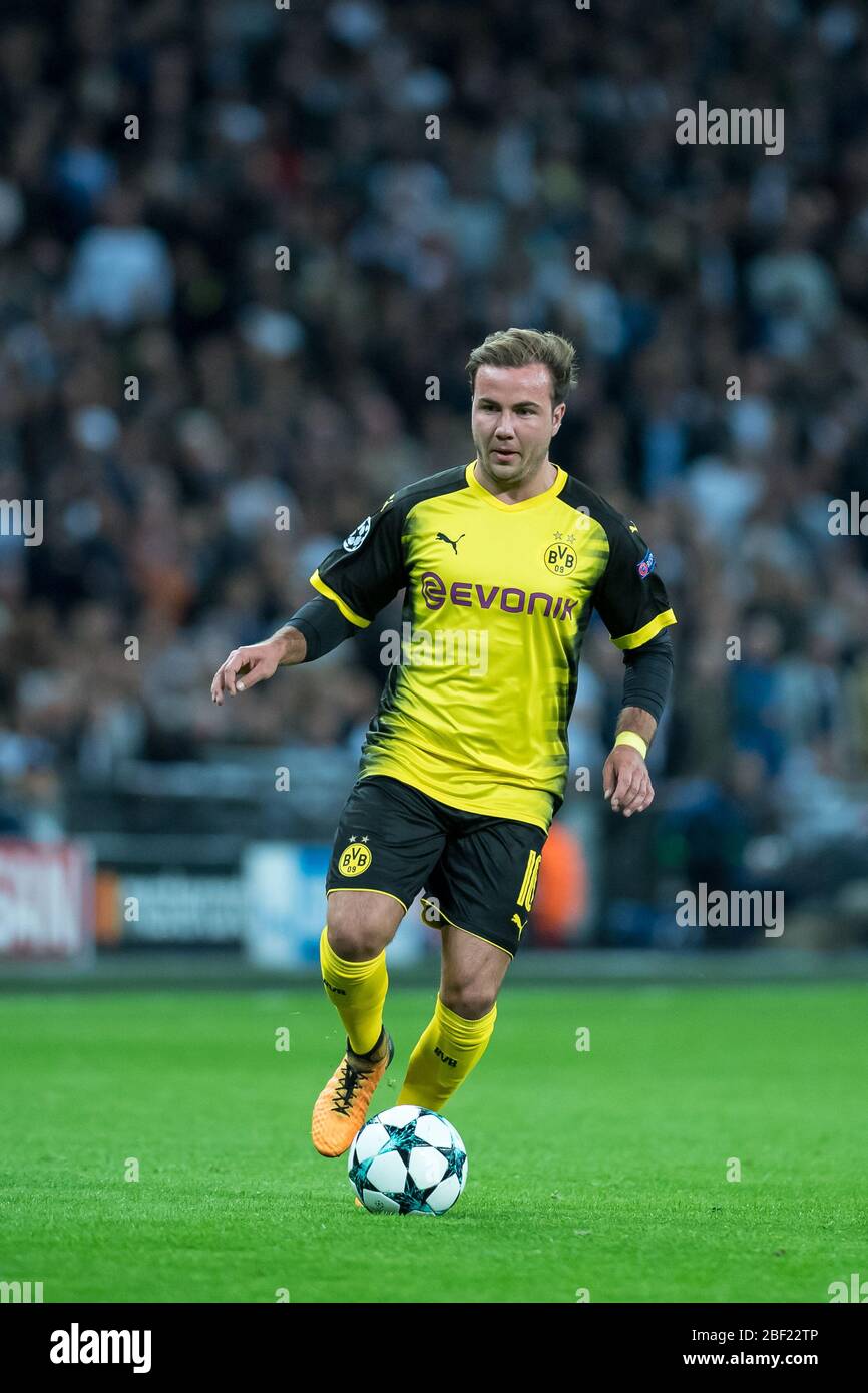 Mario Gštze lors du match de la Ligue des Champions entre Tottenham Hotspur et Borussia Dortmund au stade Wembley, Londres, Angleterre, le 13 septembre 2017 Banque D'Images