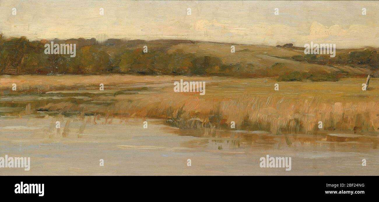 Hill et Marshland. Max Weyl a peint de nombreuses images qui ont mis en valeur la beauté du paysage autour de Washington, D.C. Hill et Marshland semble montrer une région le long des rives de la rivière Potomac, qui s'étend de la Virginie occidentale à travers les Appalaches jusqu'à la baie de Chesapeake. Banque D'Images