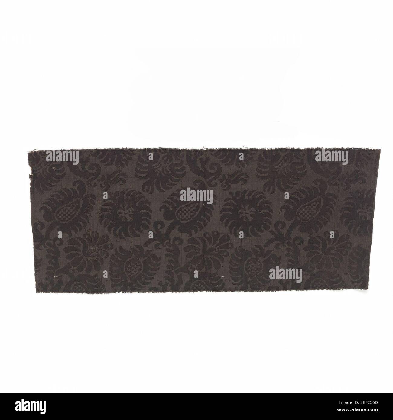 Fragment. Fragment de soie noir sur noir de formes de fleurs et de feuilles disposés en diagonale. Banque D'Images