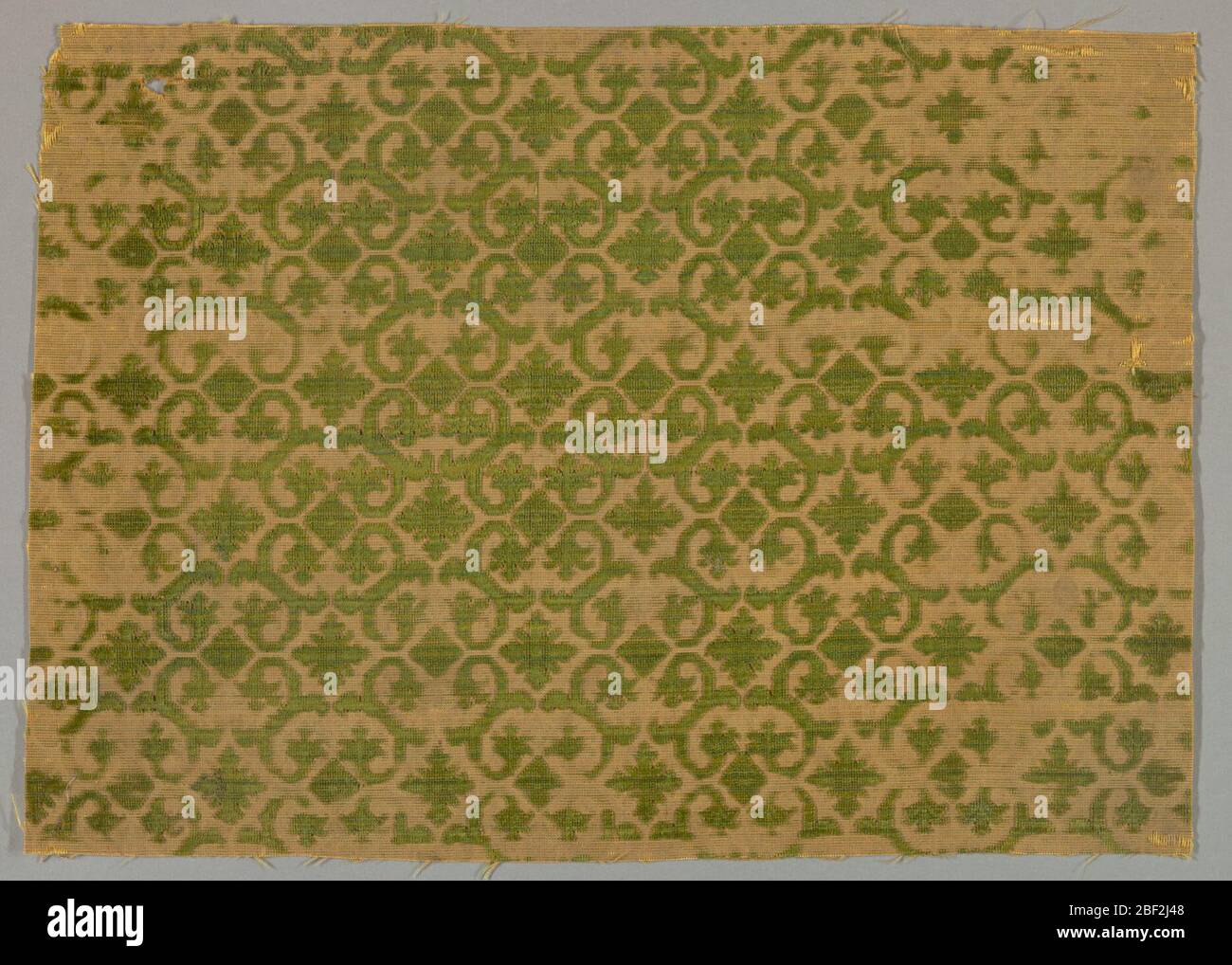 Fragment. Faire défiler et quatrehuiles en vert sur le brun clair. Banque D'Images
