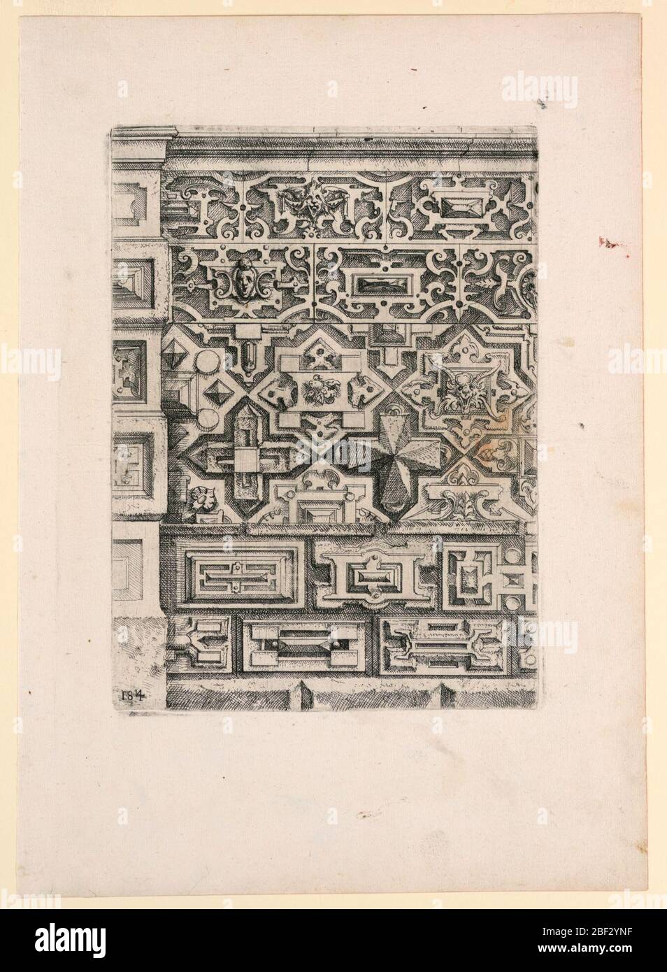 Illustration de l'ornement architectural. Design pour un mur en brique/carrelage avec divers motifs décoratifs. Banque D'Images
