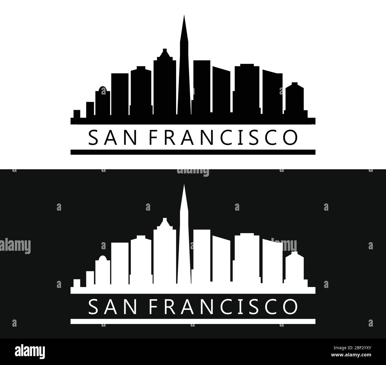 Icône de San Francisco illustrée dans le vecteur sur fond blanc Illustration de Vecteur