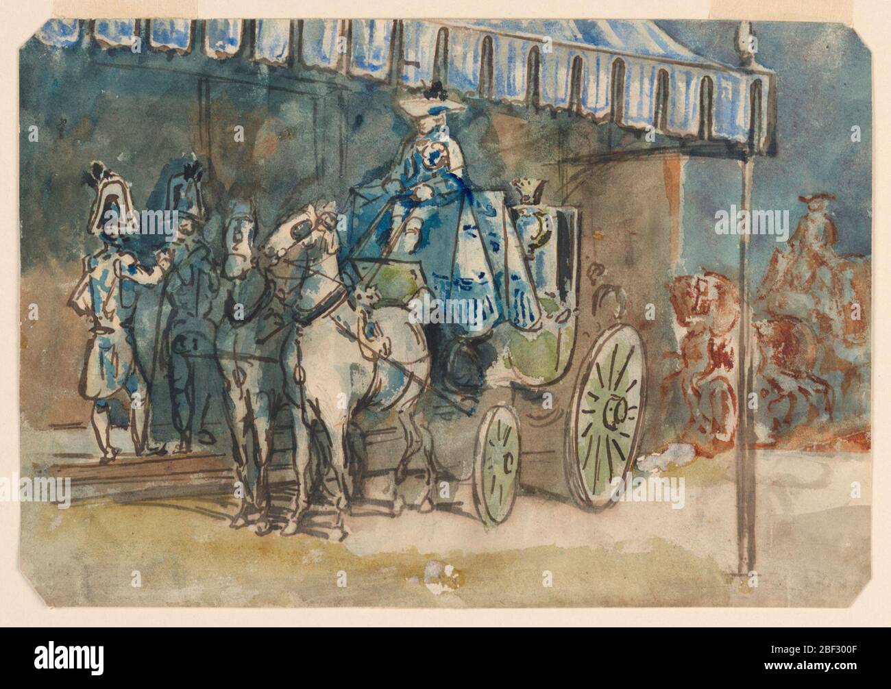 Le coach d'État. Rectangle horizontal, coins biseautés. Banque D'Images