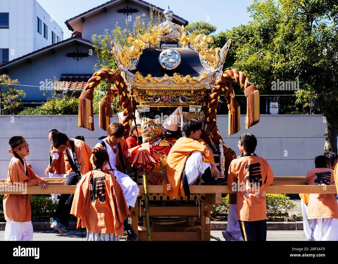 Festival japonais de yatai à Himeji, Japon. Banque D'Images