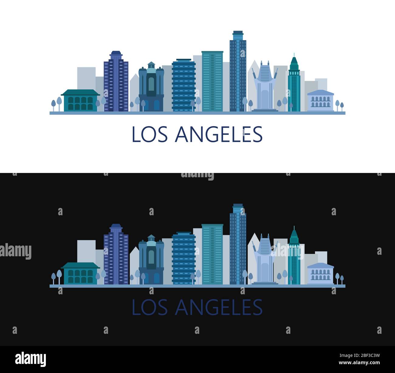 Icône Los Angeles illustrée dans le vecteur sur fond blanc Illustration de Vecteur