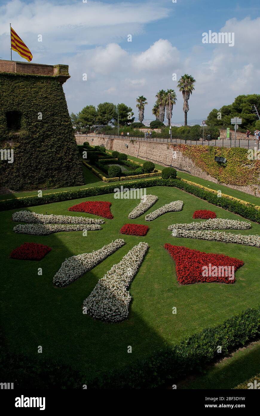 Forteresse médiévale du XVIIe siècle, château de Montjuic, Barcelone, Espagne Banque D'Images