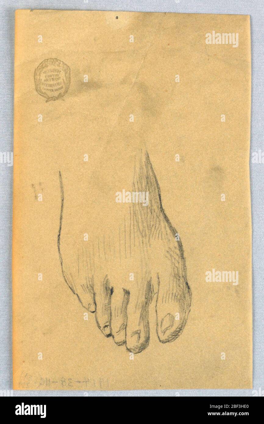 Étude du pied droit. Partie inférieure du pied droit illustrée. Banque D'Images