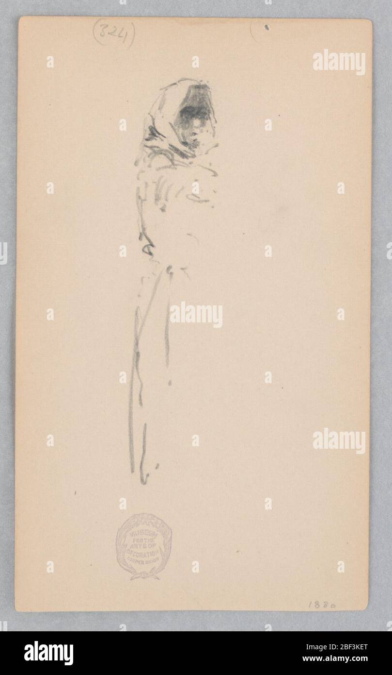 Figure. Esquisse d'une figure portant une capuche. Banque D'Images Figure. Esquisse d'une figure portant une capuche. Banque D'Images