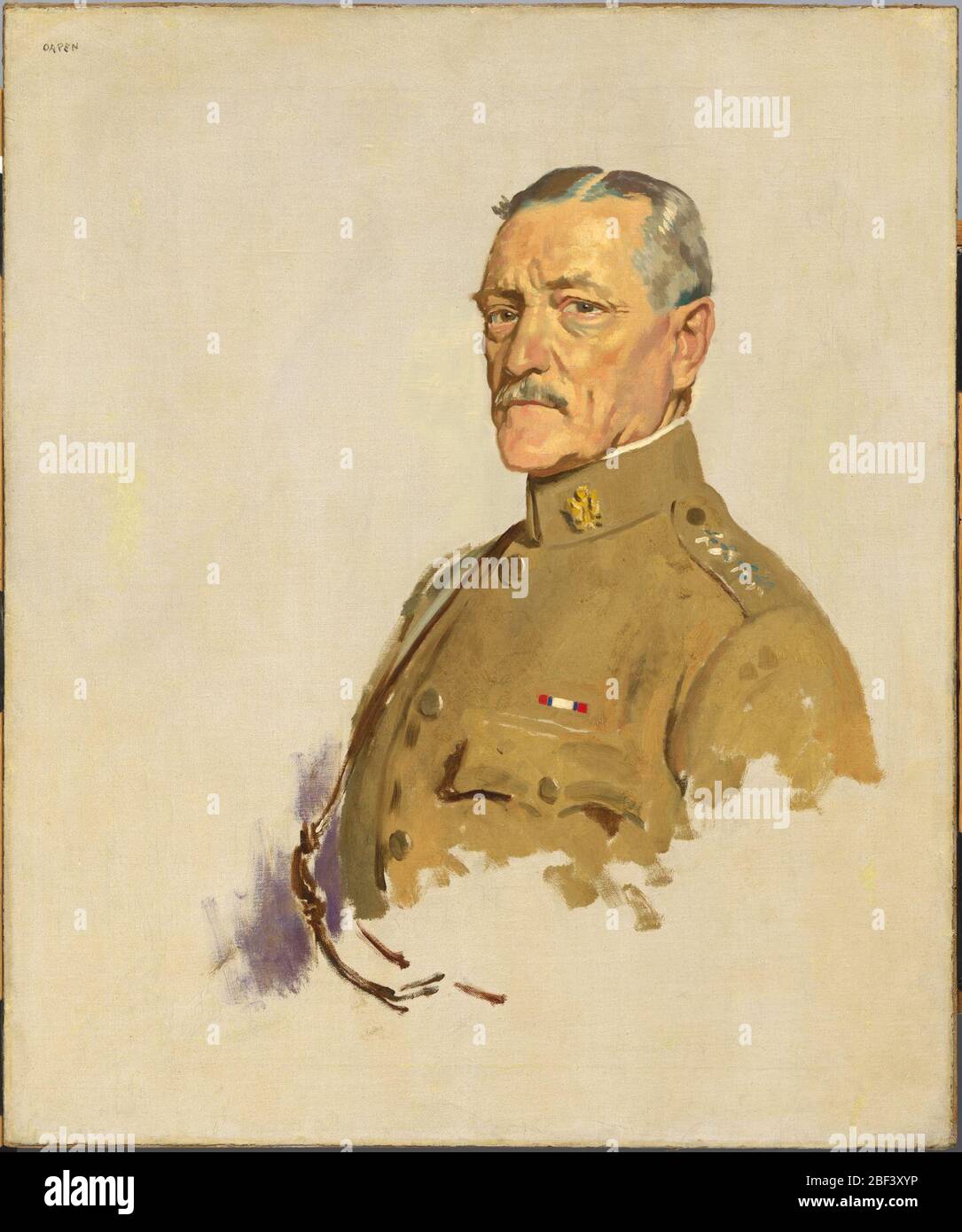 John Joseph Pershing. Peu après l'entrée des États-Unis dans la première Guerre mondiale en 1917, le général John J. 'Black Jack' Pershing (surnom dérivé de son commandement de troupes noires dans la dixième Cavalerie) a pris le commandement des forces expéditionnaires américaines qui se rendèrent en Europe. Banque D'Images