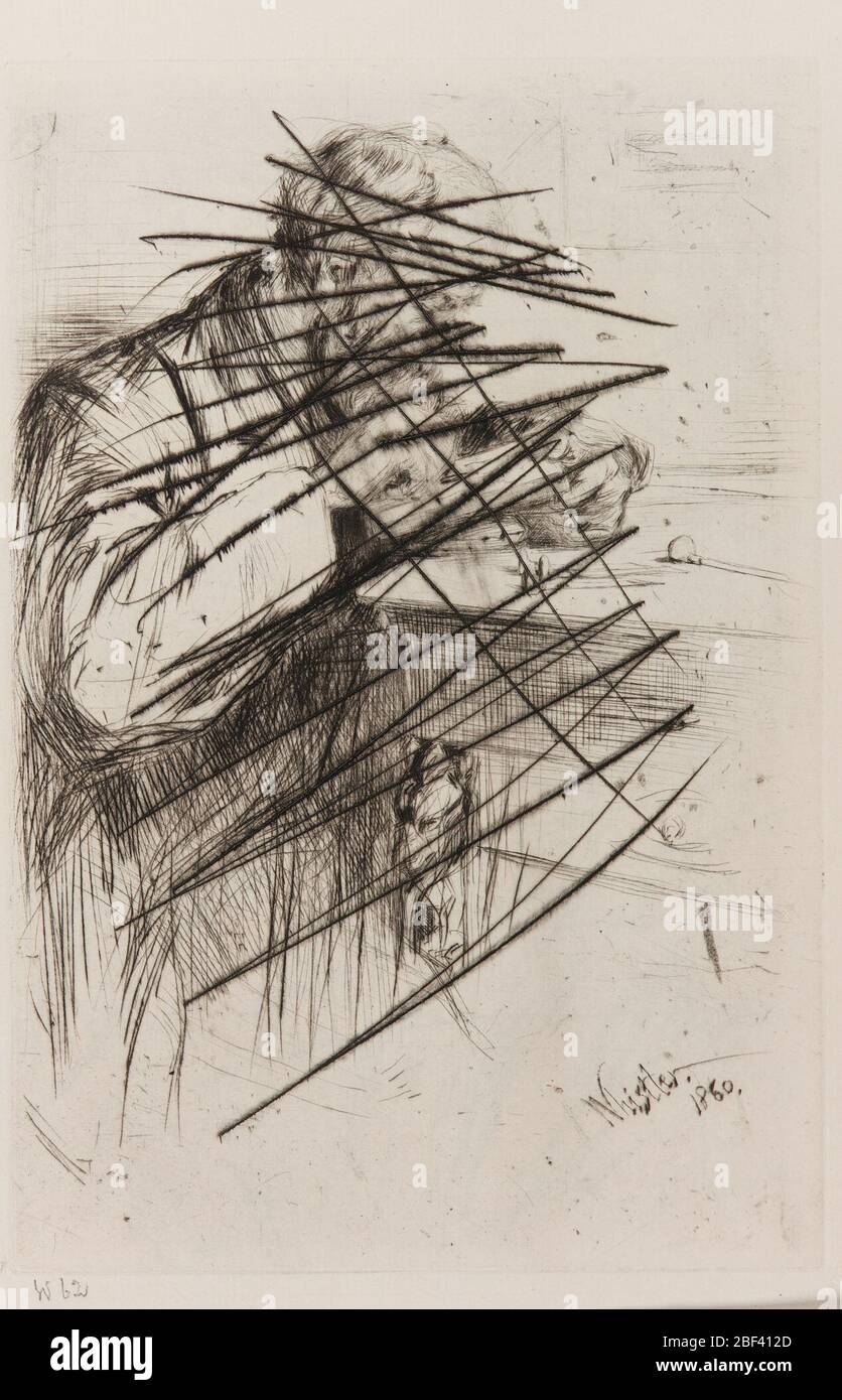 (Artiste) James McNeill Whistler; États-Unis; 1860; Drypoint on Paper; H x W (total): 22,6 x 15,1 cm (8 7/8 x 5 15/16 po); Don de Charles Lang freer Banque D'Images