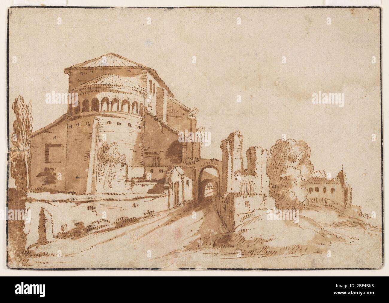 Vue sur Santi Giovanni e Paolo a Celio Rome. Banque D'Images