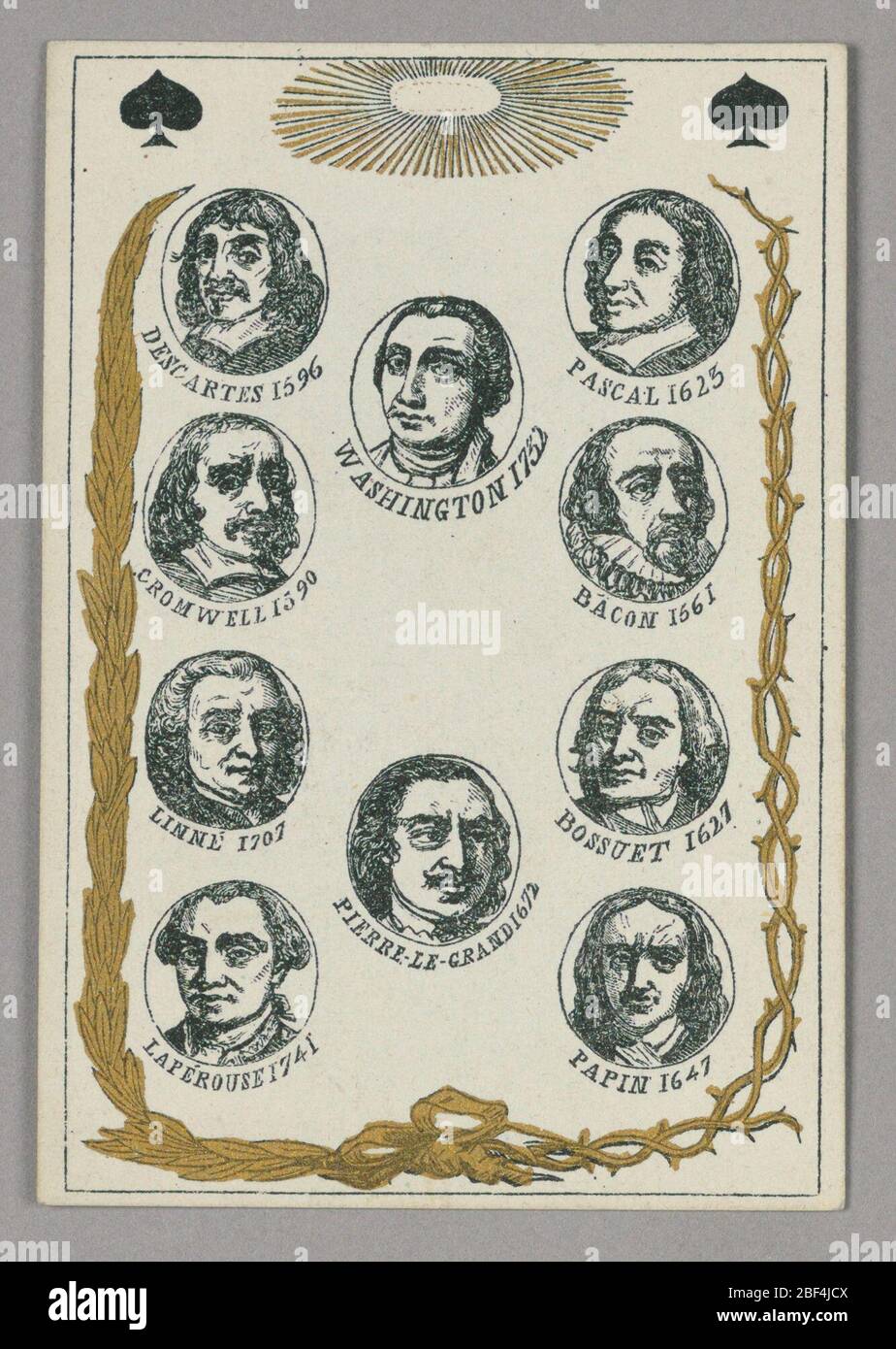 Les grands leaders jouant à la carte de Set of cartes hroques ou des grands hommes. Carte à jouer à partir d'un ensemble de cartes héroïdes ou de « des grands hommes » Banque D'Images