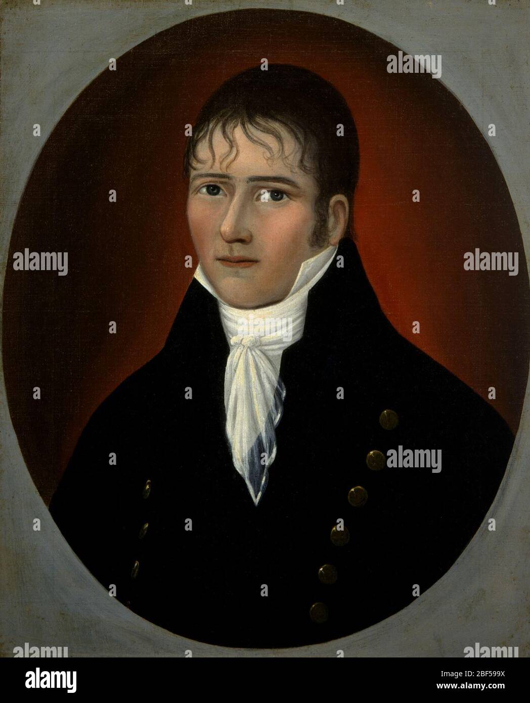 Portrait du capitaine de mer John Murphy. Joshua Johnson, un artiste auto-formé et ancien esclave, est le premier peintre professionnel africain américain documenté. Ses membres étaient le capitaine John Murphy et sa femme, les immigrants irlandais qui vivaient à Baltimore, où Johnson peint de nombreux marchands, marins et leurs familles. Banque D'Images