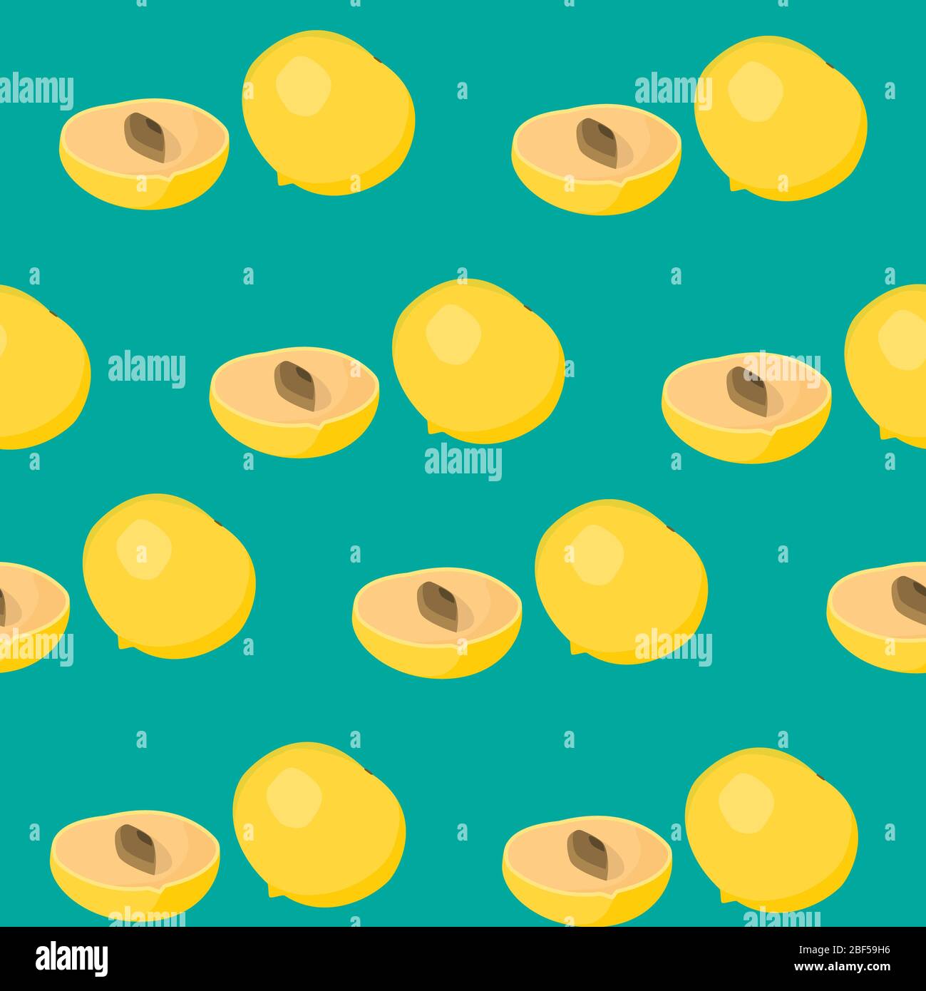 Motif abstrait sans couture texture toile avec éléments de fruit abui. Motif en tissu créatif sans fin avec des formes de petite Pouteria caimito. Banque D'Images