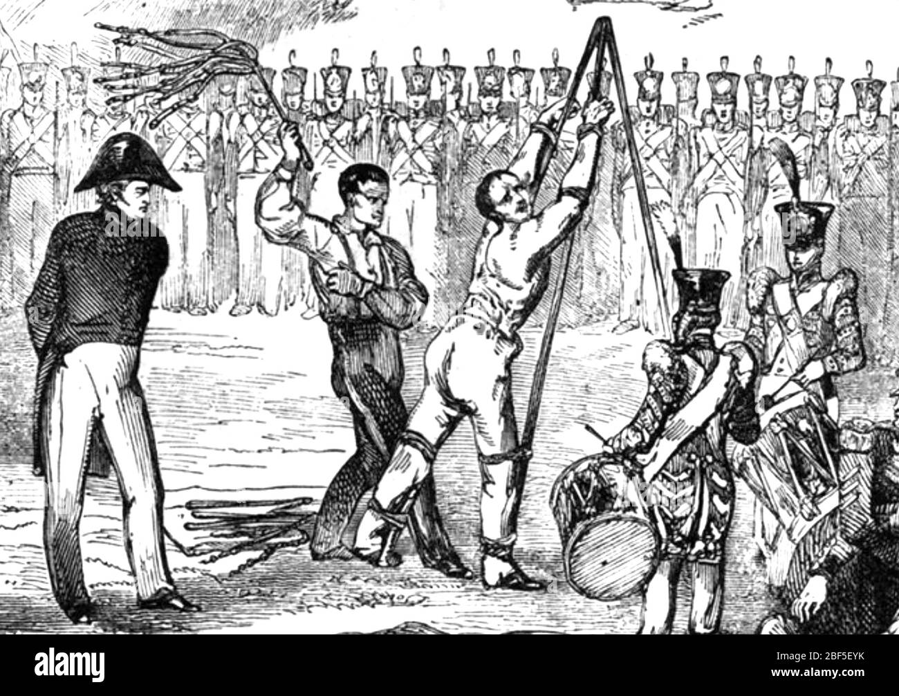 L'ARMÉE BRITANNIQUE A FLAMBANT avec une queue de chat o neuf vers 1820 Banque D'Images