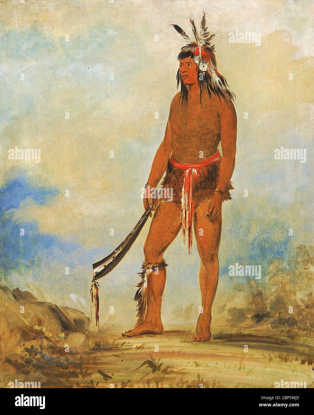 Wondetwa la merveille. George Catlin a probablement fait cette peinture de la merveille, un membre de la tribu Winnebago, à Prairie du chien dans le Wisconsin actuel en 1835. L'artiste avait d'abord vu les Winnebagues lorsqu'une délégation de neuf membres est arrivée à Washington en 1828. Banque D'Images Wondetwa la merveille. George Catlin a probablement fait cette peinture de la merveille, un membre de la tribu Winnebago, à Prairie du chien dans le Wisconsin actuel en 1835. L'artiste avait d'abord vu les Winnebagues lorsqu'une délégation de neuf membres est arrivée à Washington en 1828. Banque D'Images