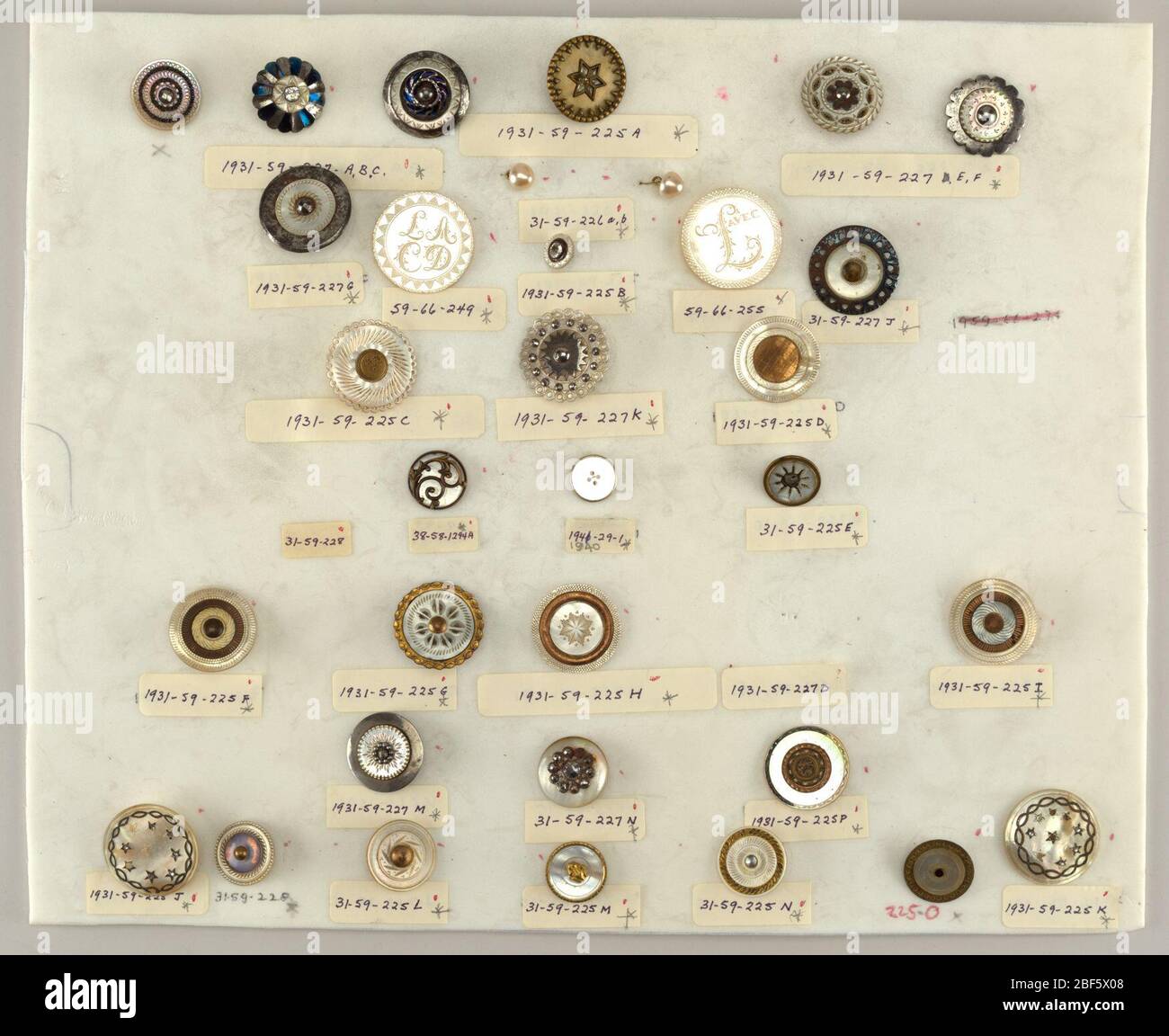 Bouton. Bouton circulaire plat avec tiges, variable.sur la carte 31 Banque D'Images