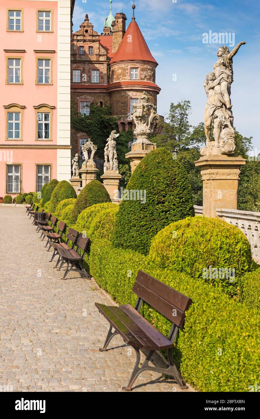 Château de Ksiaz Walbrzych, en Pologne. Banque D'Images