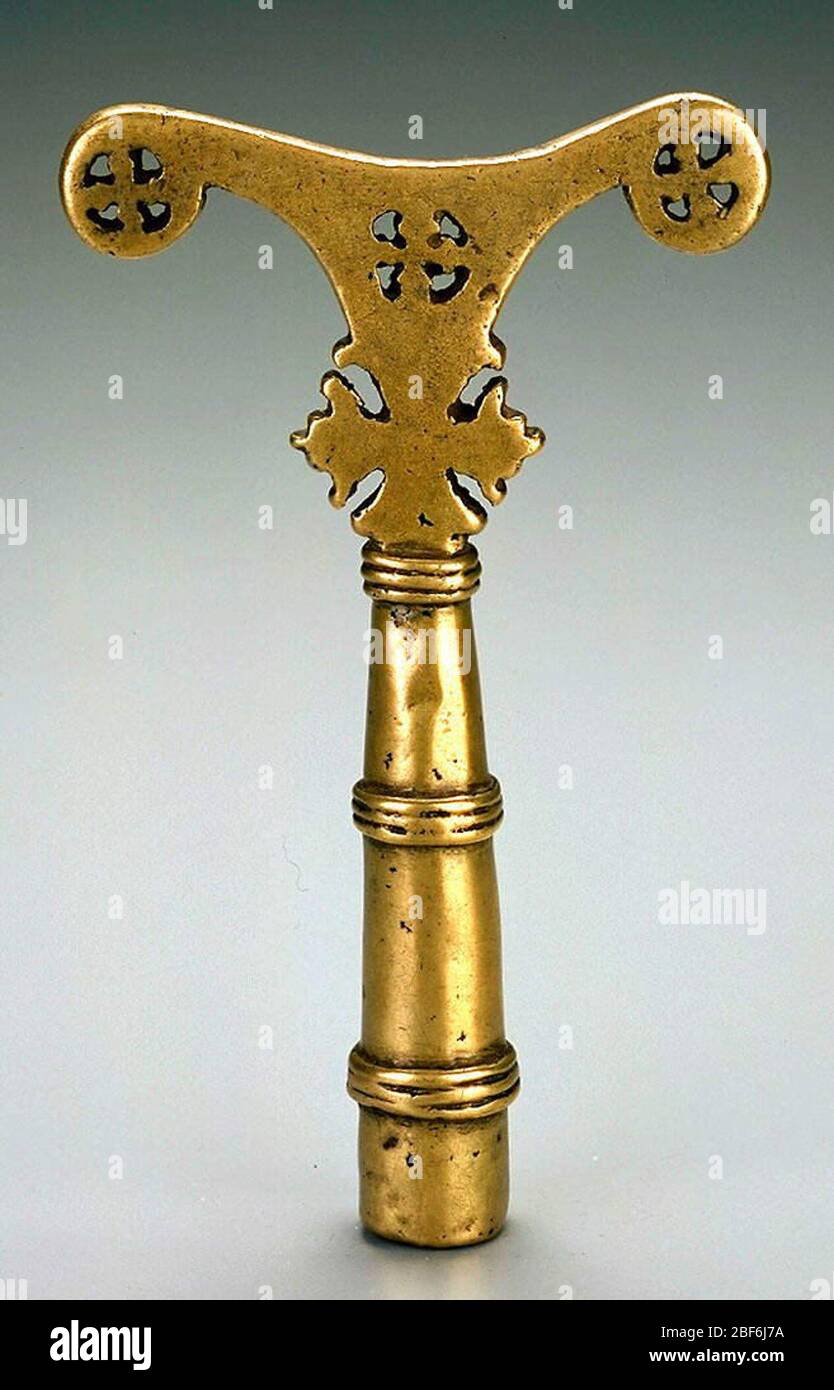 Éthiopien orthodoxe; Ethiopie; XVIIe siècle; alliage de cuivre; H x l x P: 15,6 x 9,7 x 2,5 cm (6 1/8 x 3 13/16 x 1 po) Banque D'Images