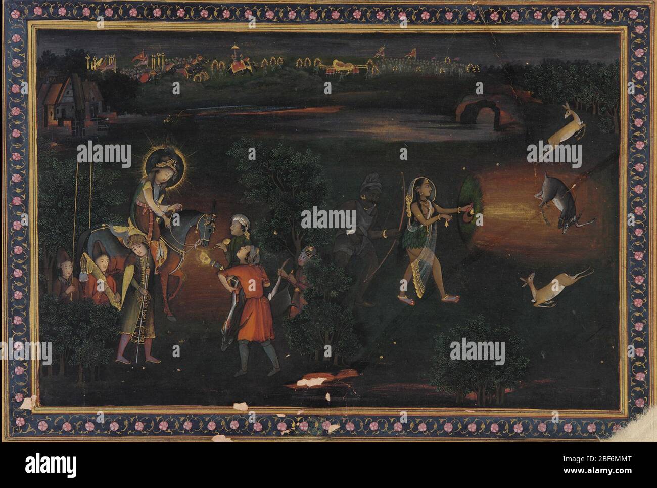 ; Inde ; XVIIIe siècle ; couleur et or sur papier ; H x l : 16,4 x 25,3 cm (6 7/16 x 9 15/16 po) ; Don de Charles Lang freer Banque D'Images