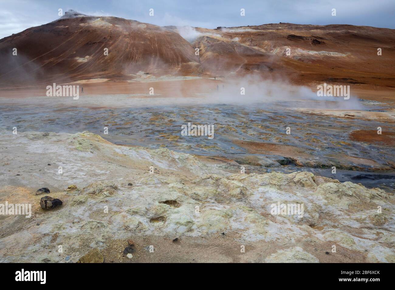 Zone géothermique Île Hverir, Hveraroend, Myvatn-aera, Islande Banque D'Images