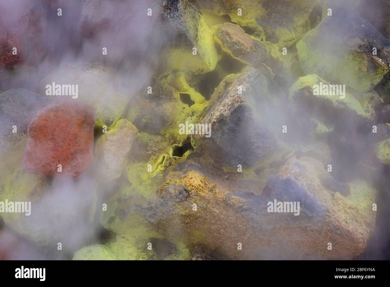 Zone géothermique Île Hverir, Hveraroend, Myvatn-aera, Islande Banque D'Images