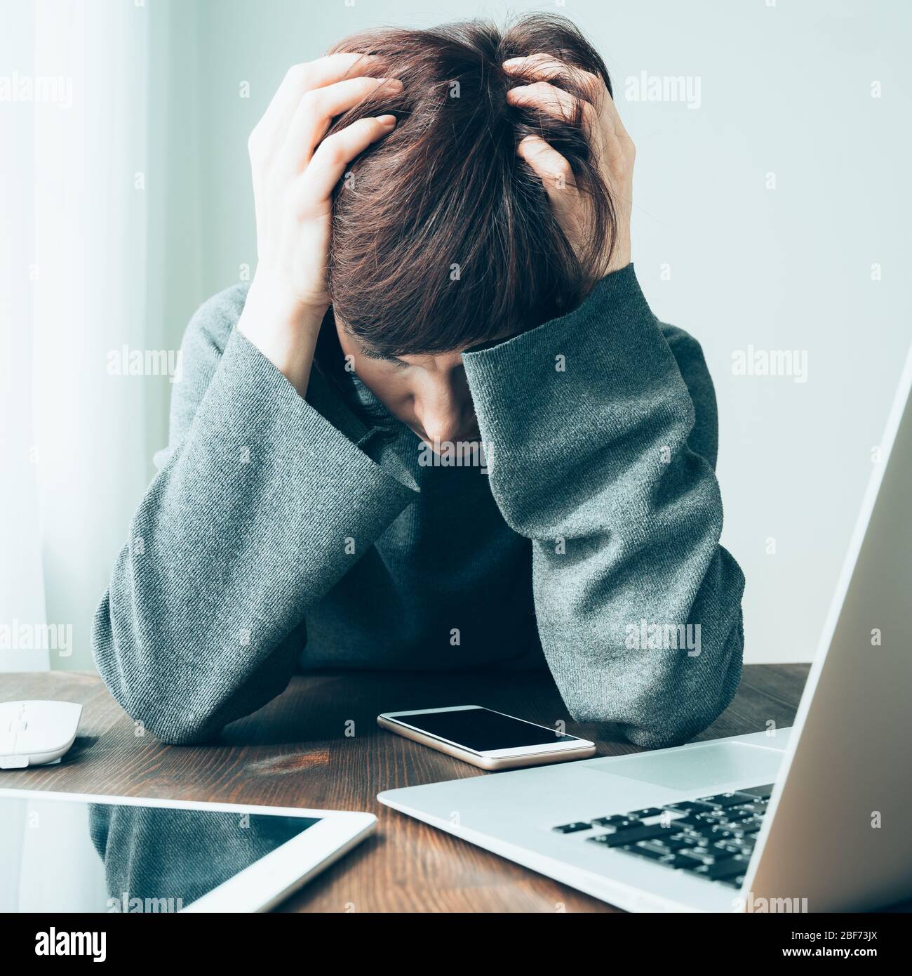 Informations supplémentaires. Situation difficile, problèmes. Anxiété, stress, dépression, perte de contrôle Banque D'Images