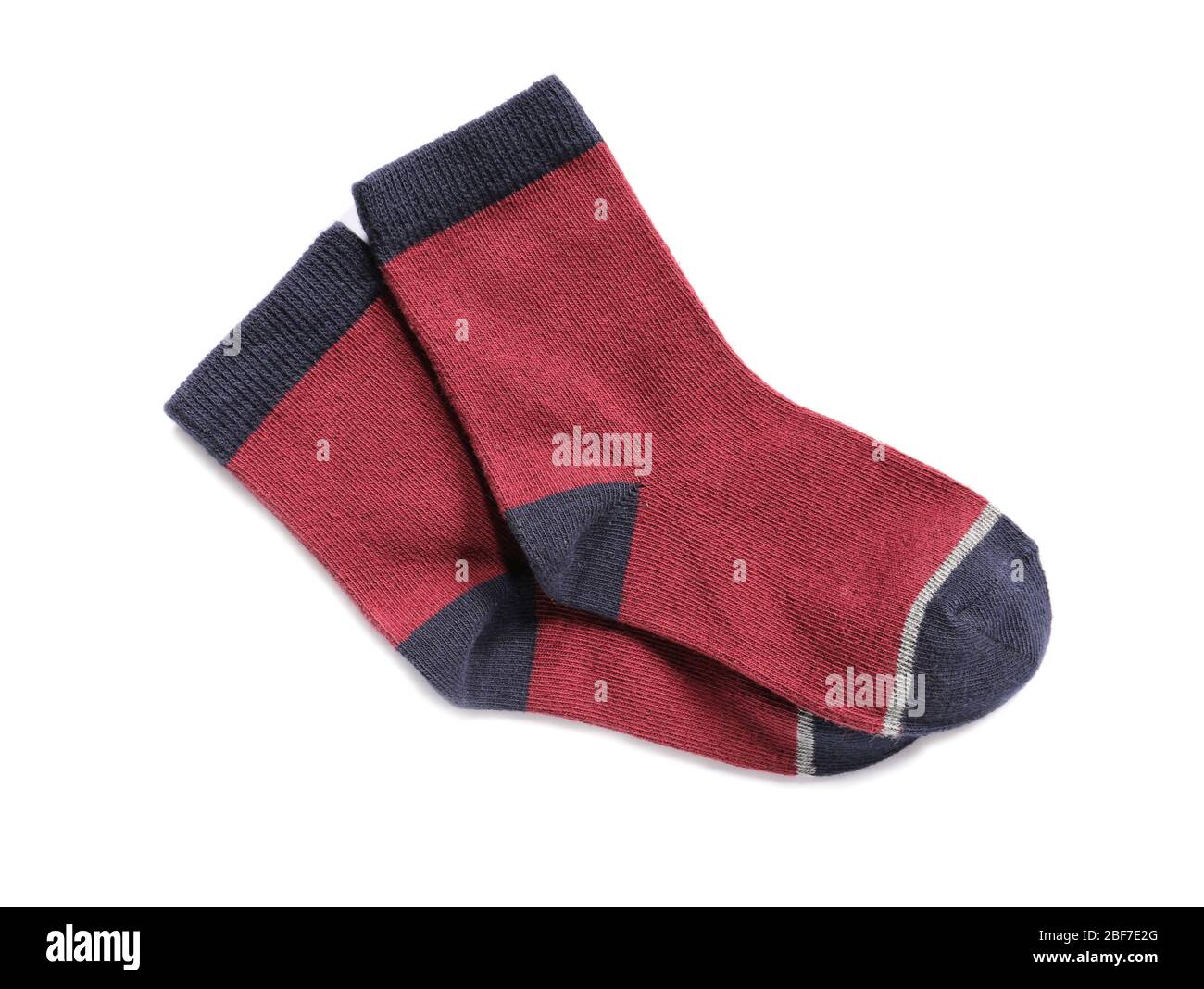 Chaussettes en coton sur fond blanc Banque D'Images