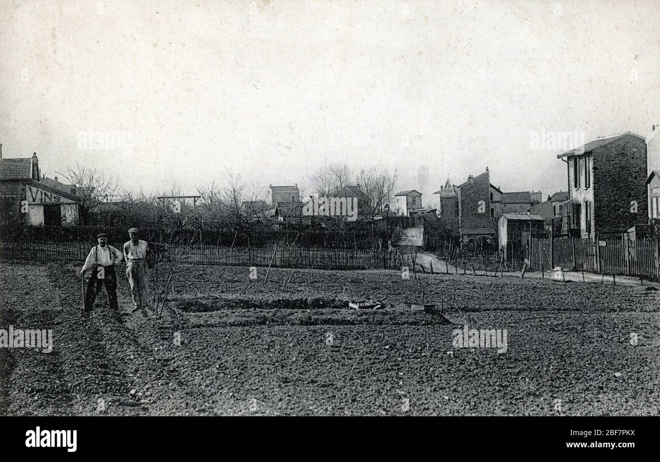 Agricole dans le quartier de la boissiere a Rosny sous bois (rosny-sous-bois) en Seine-saint-denis banlieue parisienne (vue sur le boissière neig Banque D'Images