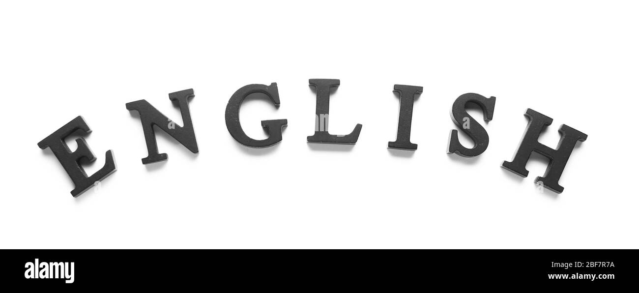 Mot ANGLAIS sur fond blanc Banque D'Images