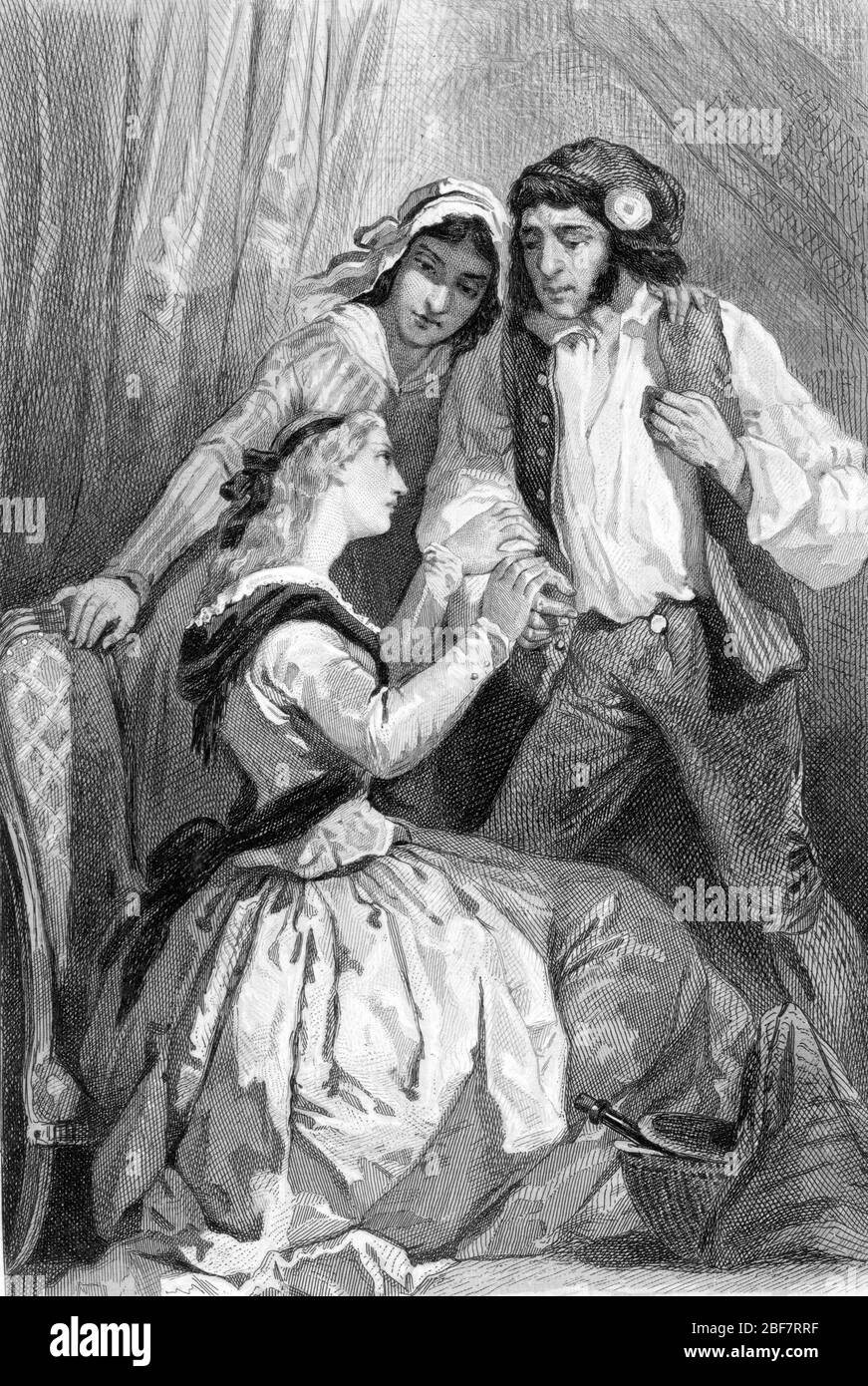 'Madame de saint Brice et la duchesse de Tourzel, dames de compagnie de Marie-Antoinette, sauvees par Pierre-Louis Manuel (1751-1793)' (Louis Pierre M. Banque D'Images
