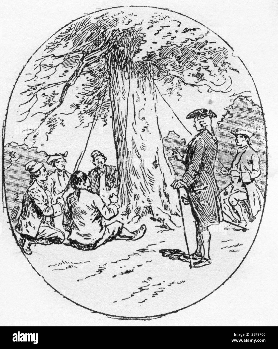 Mesmerisme : arbre utilise une place du baquet par Franz-Anton mesmer (1734-1815) fin 18ème siecle (Mesmerisme : un arbre utilisé comme bouquet par Franz Anto Banque D'Images