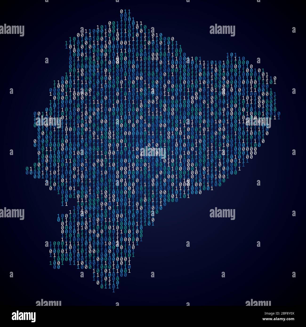 Carte de pays de l'Équateur à partir du code binaire numérique Illustration de Vecteur