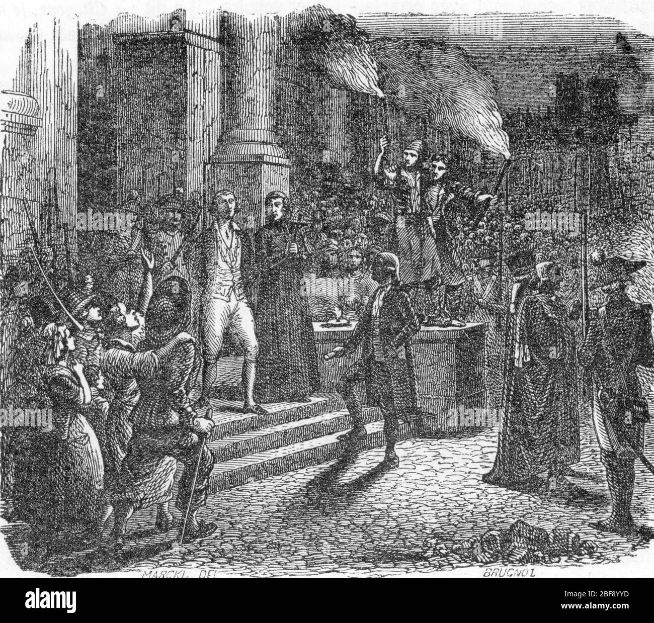 Exécution de Thomas de Mahy, marquis de Favras 1790 Banque D'Images