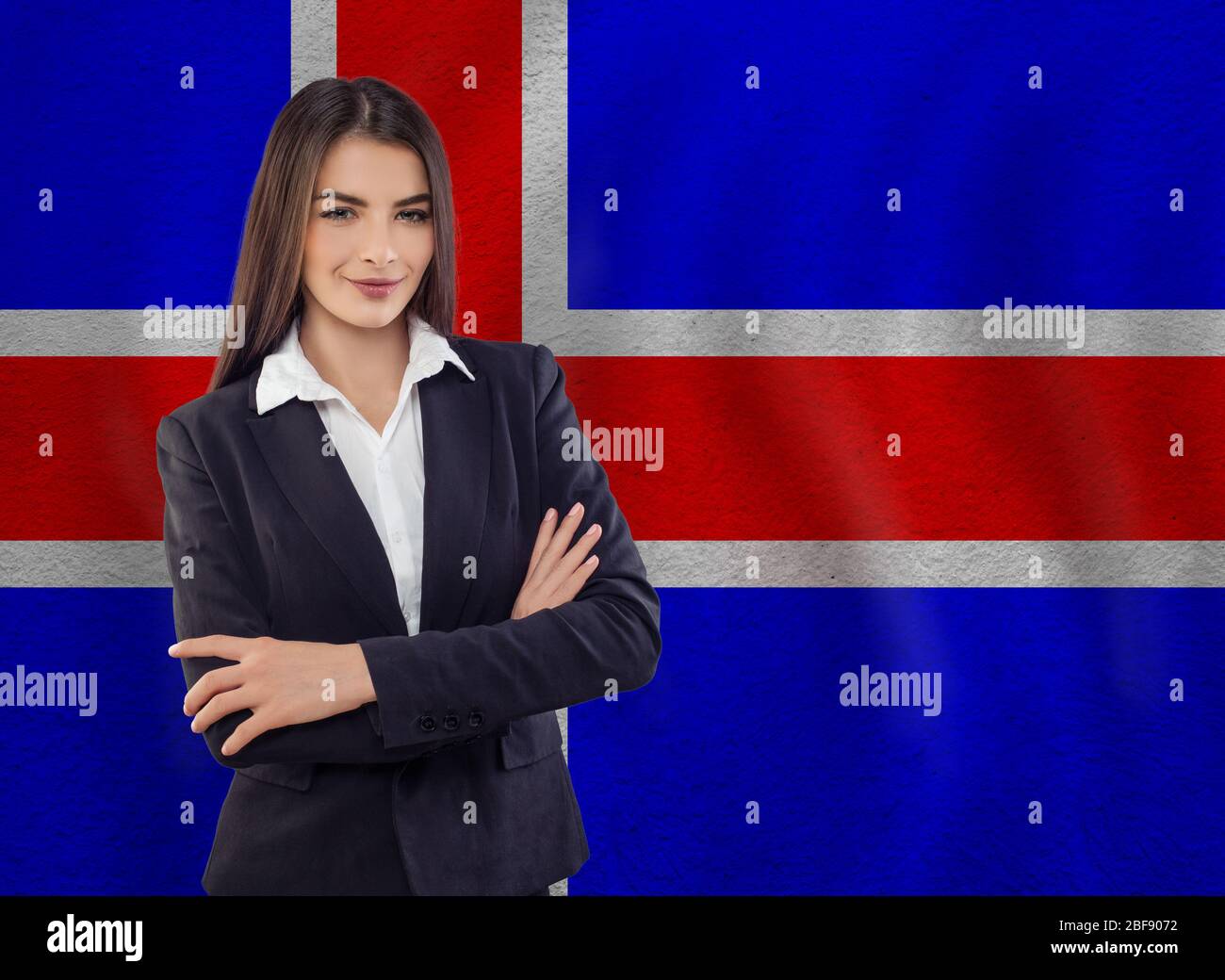 Jeune femme prête pour les affaires ou apprendre la langue Banque D'Images