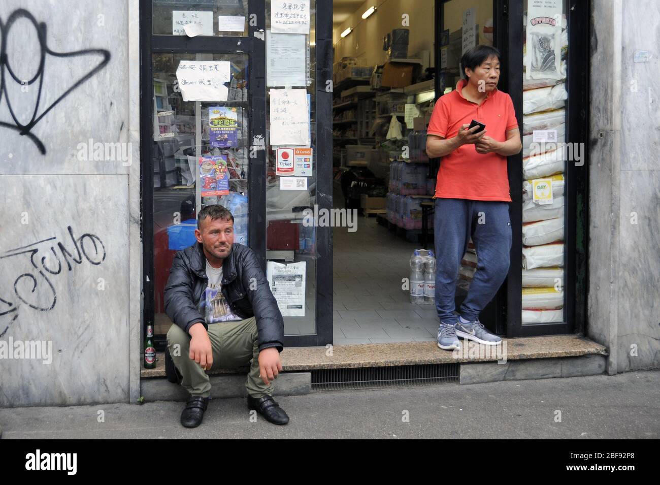 Milano (Italie) immigrés dans la rue Padoue Banque D'Images