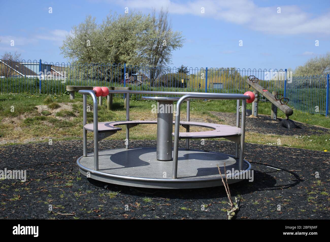 Aire de jeux pour enfants vide en raison du coronavirus Banque D'Images