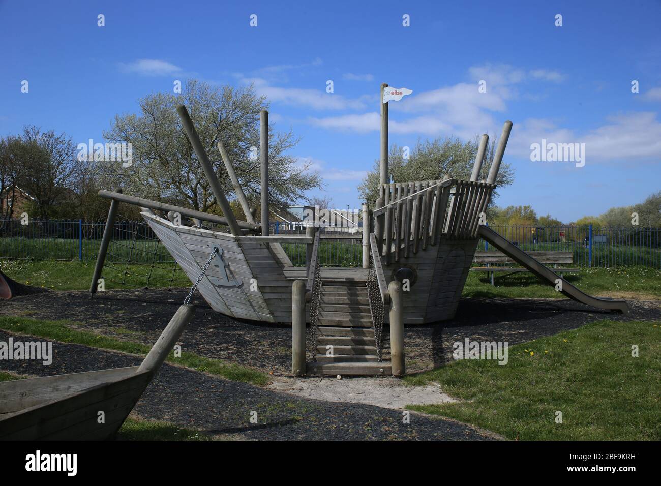 Aire de jeux pour enfants vide en raison du coronavirus Banque D'Images