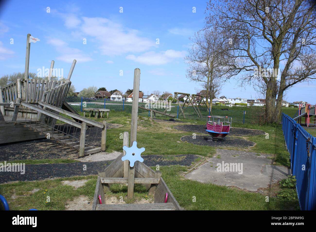 Aire de jeux pour enfants vide en raison du coronavirus Banque D'Images