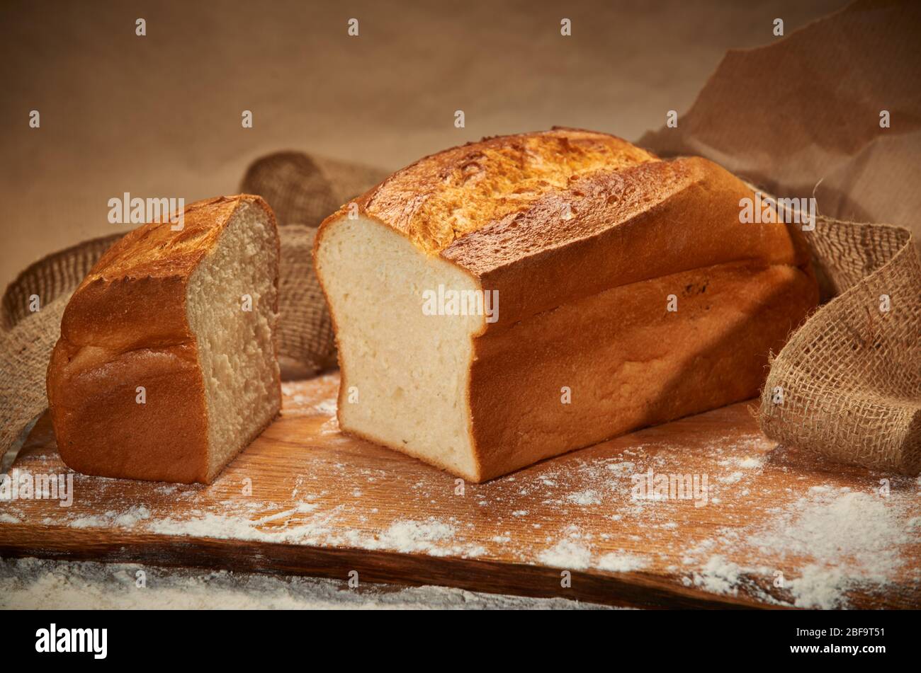 Pain allemand frais traditionnel, pain blanc Banque D'Images