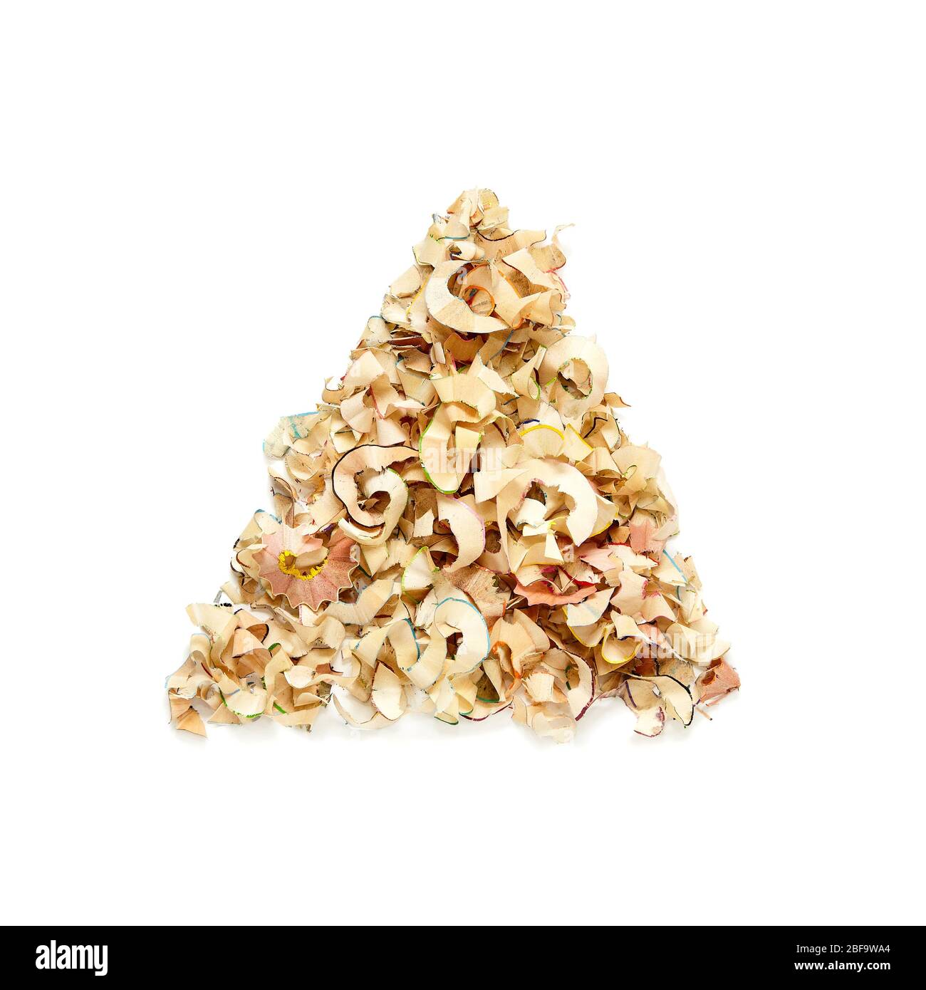 Forme triangulaire en copeaux de crayon pour votre conception. Banque D'Images