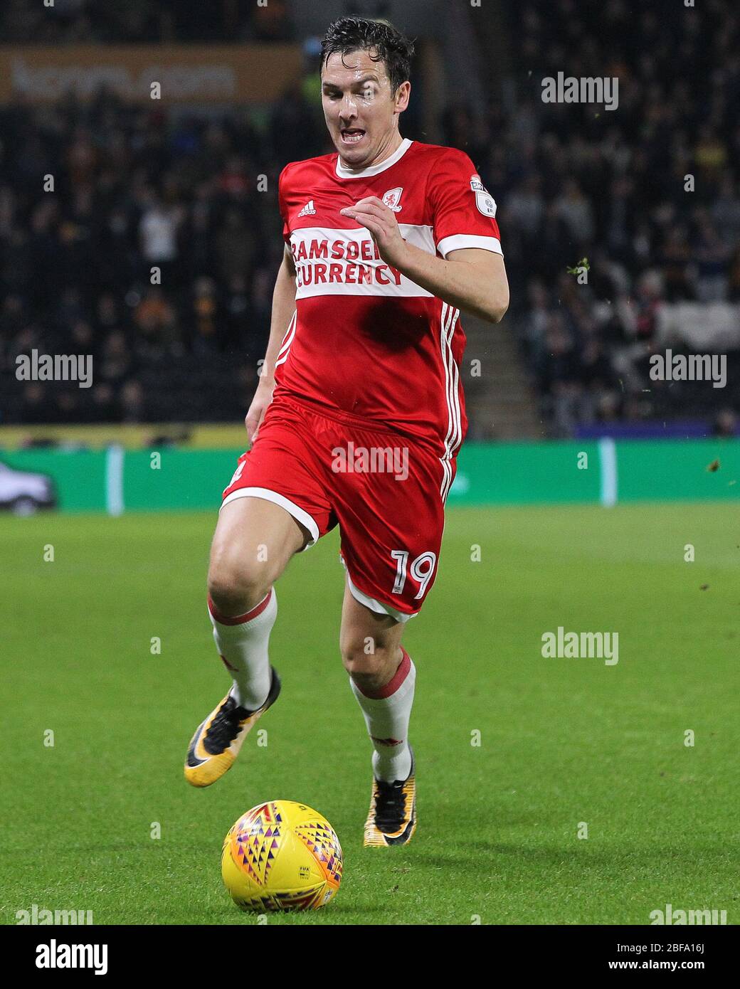KINGSTON SUR HULL, ROYAUME-UNI. Stewart Downing de Middlesbrough lors du match du championnat Sky Bet entre Hull City et Middlesbrough au KC Stadium, Kingston, à Hull, le mardi 31 octobre 2017. (Crédit: Mark Fletcher | mi News) Banque D'Images