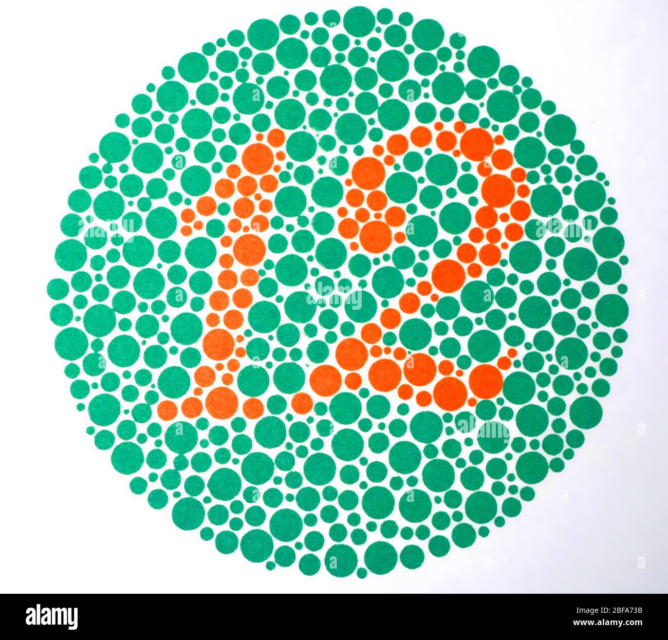 La plaque de couleur d'Ishihara est utilisée pour vérifier la cécité des couleurs lors d'un examen d'optométrie régulier. Le patient sans couleur ne peut pas voir le numéro. Banque D'Images