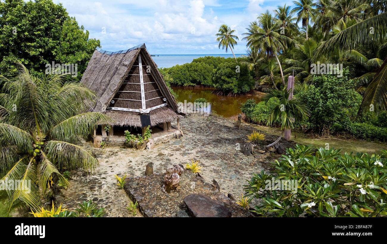 Traditonelle Hütte, Insel Yap, Mikronesien, Pazifik, Ozanien, Karolineninsel, ehemalige deutsche Kolonie, Australien Banque D'Images