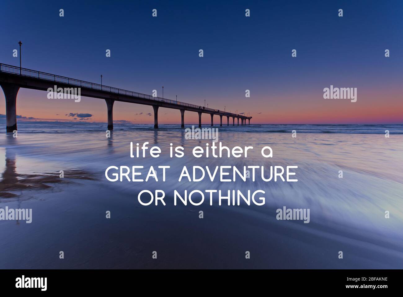 Citations inspirantes - la vie est soit une grande aventure, soit rien Banque D'Images