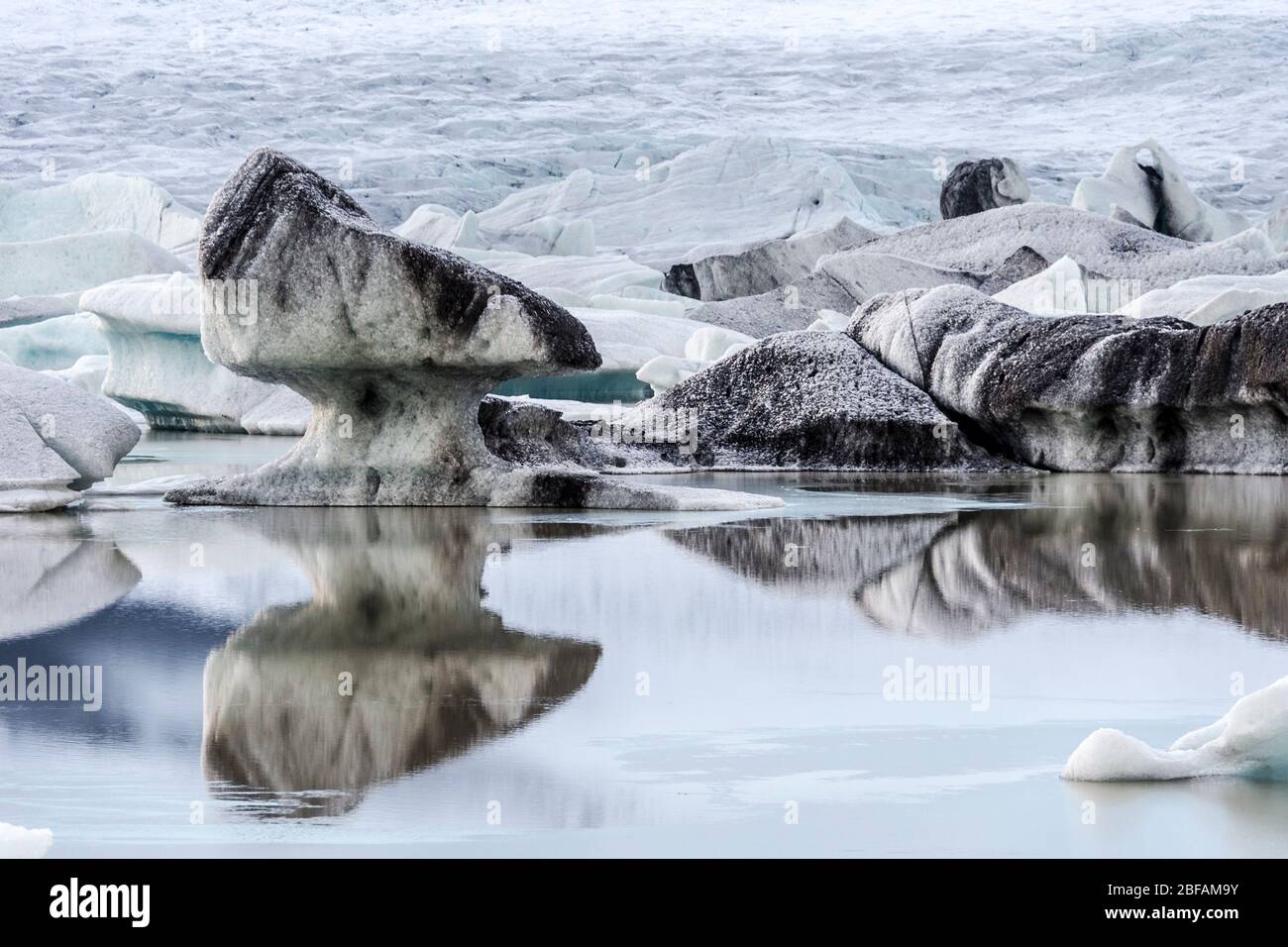 Langue du glacier de Fjallsarlon, Parc national de Vatnajokull, Islande Banque D'Images