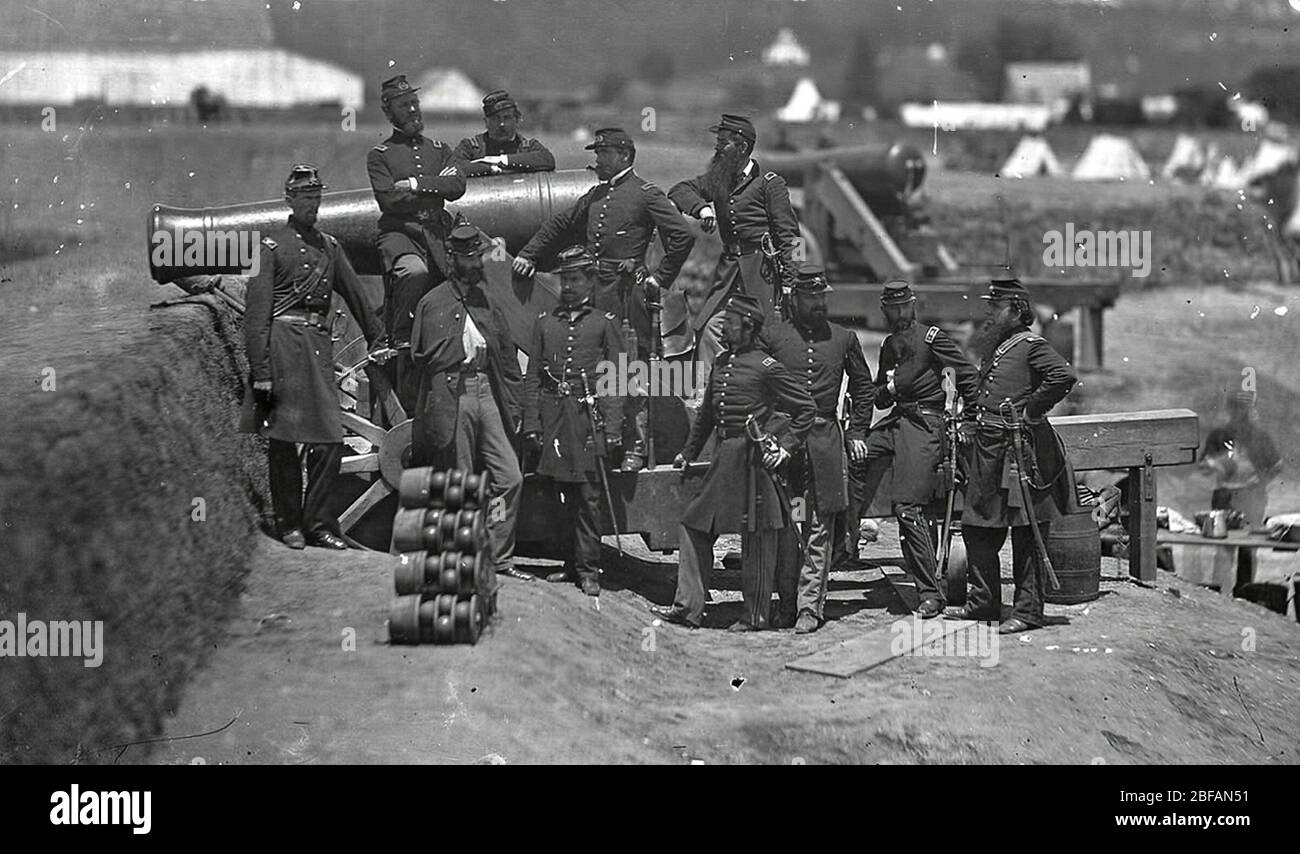 Des dirigeants de l'Union européenne 69e Régiment d'infanterie de New York (en Virginie), 1861 Banque D'Images